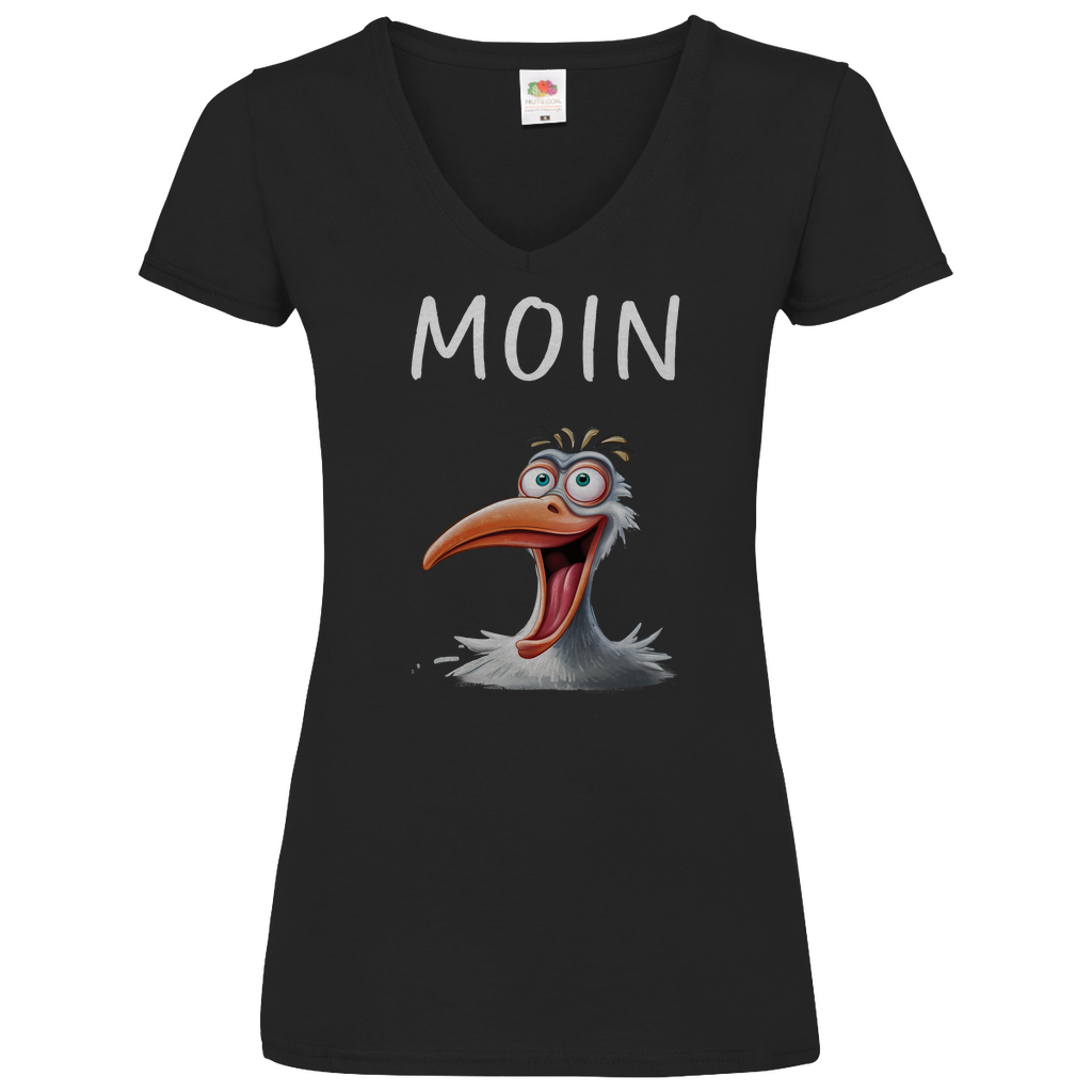 Damen Basic V-Neck T-Shirt MOINMOIN-06