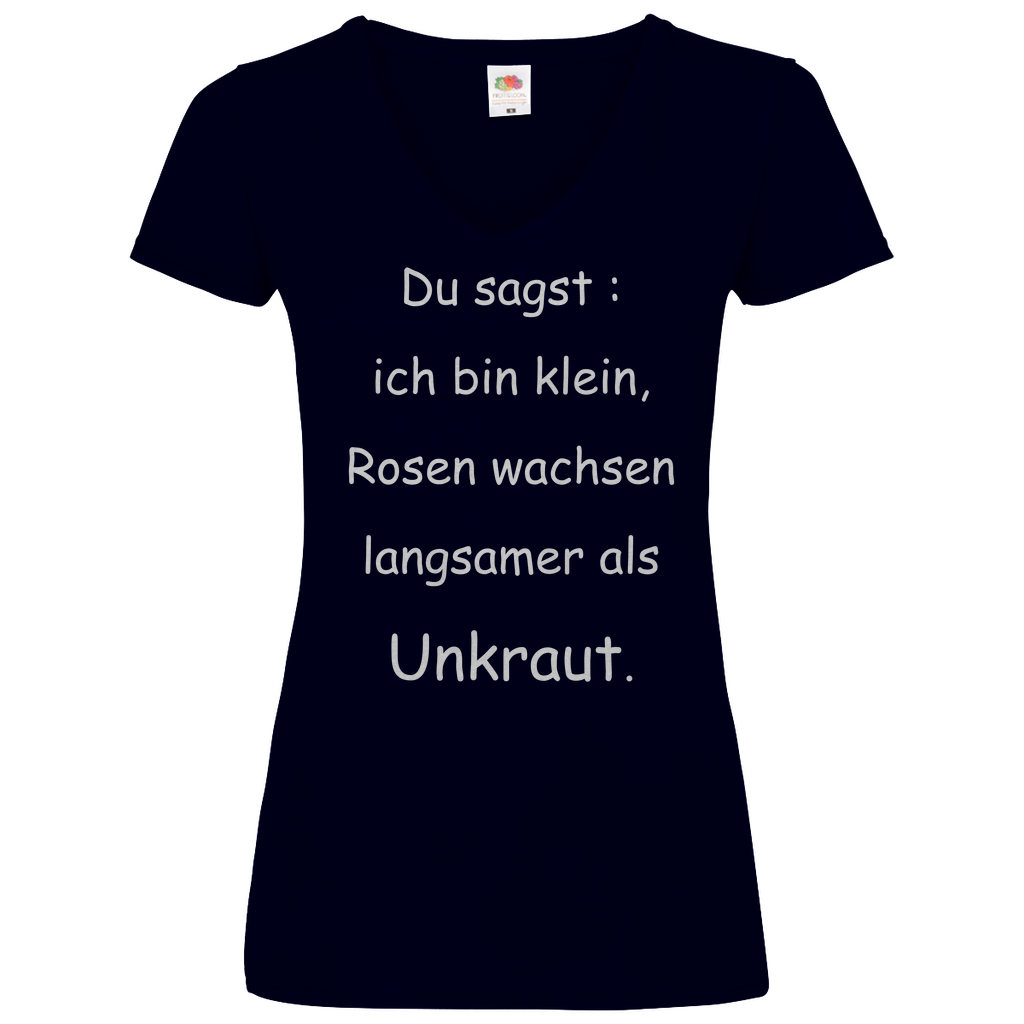 Damen Basic V-Neck T-Shirt spruch019