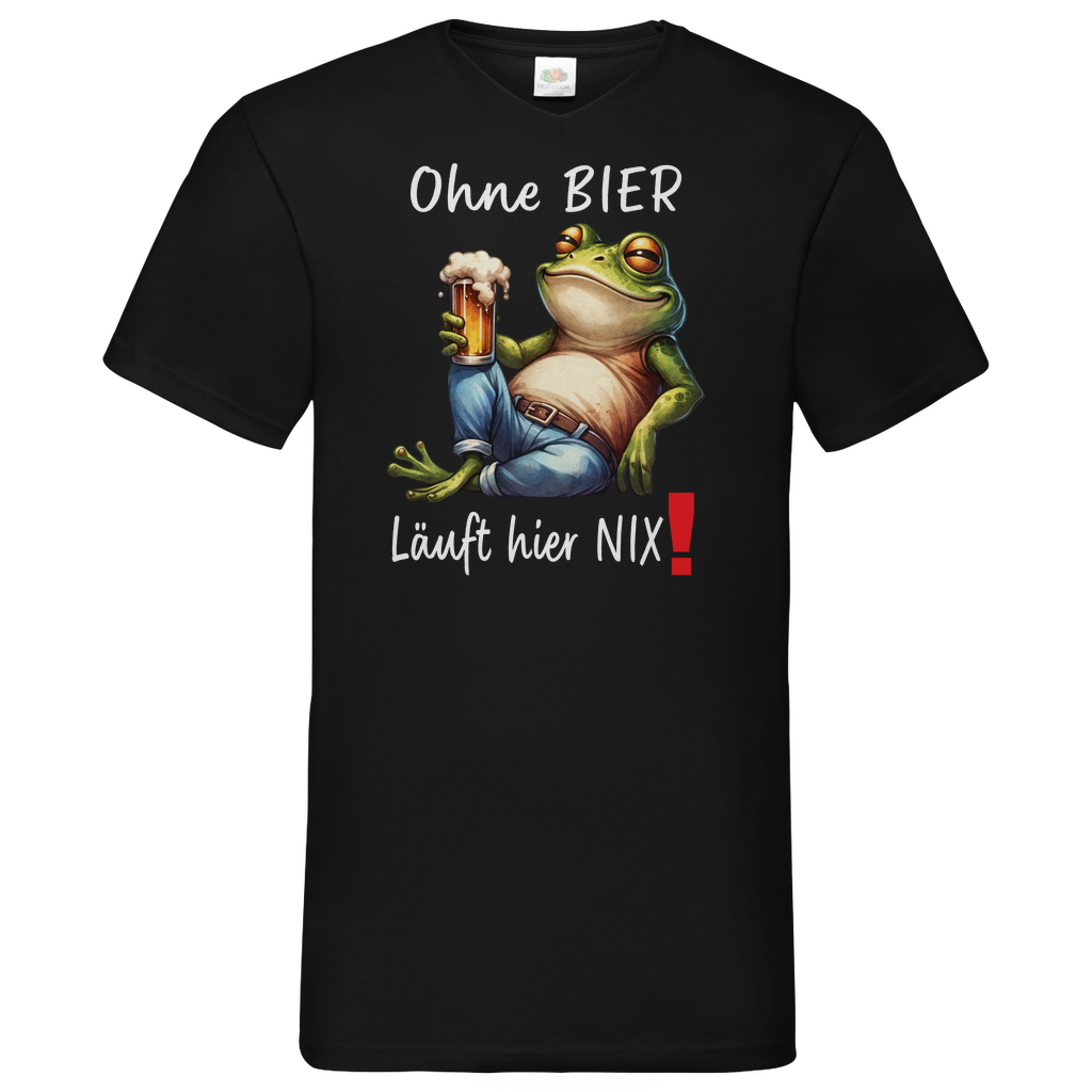 Herren Basic V-Neck T-Shirt Ohne Bier-01