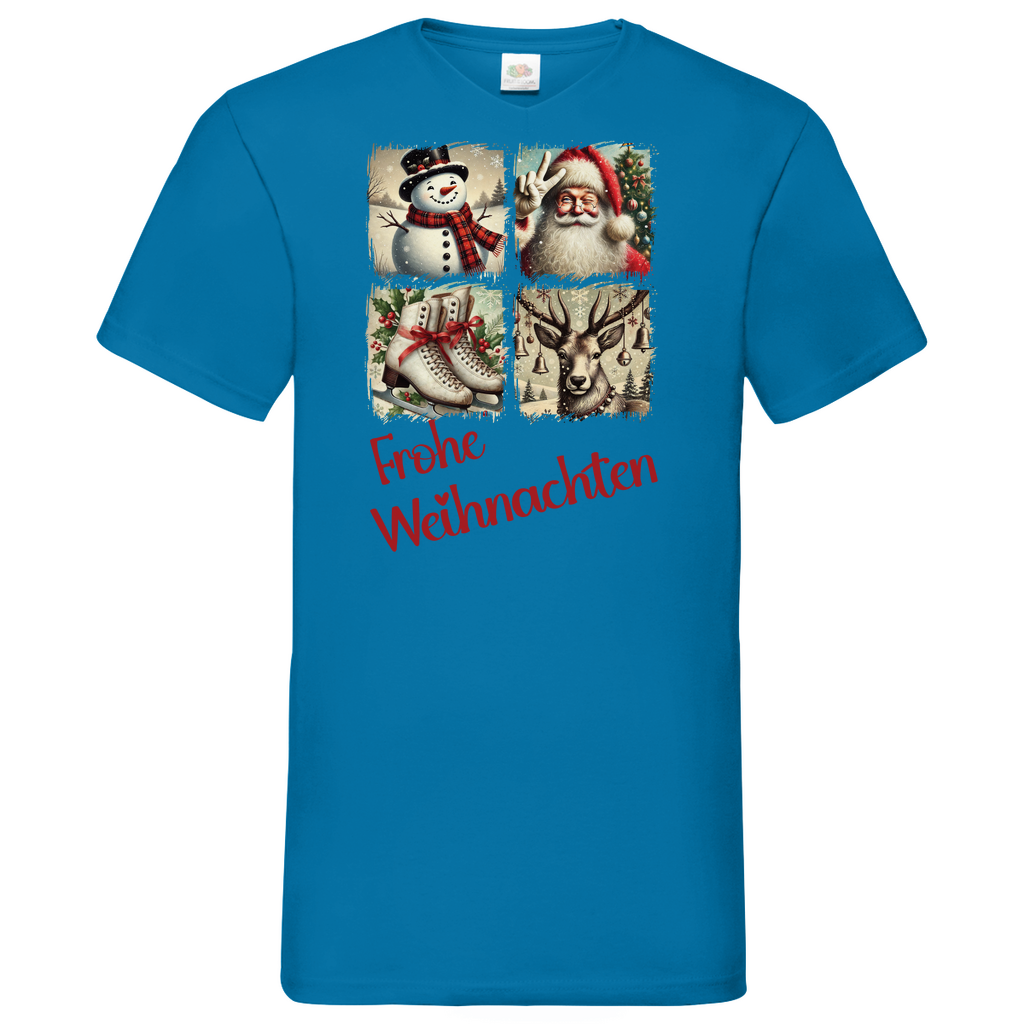 Herren Basic V-Neck T-Shirt weihnachten-10