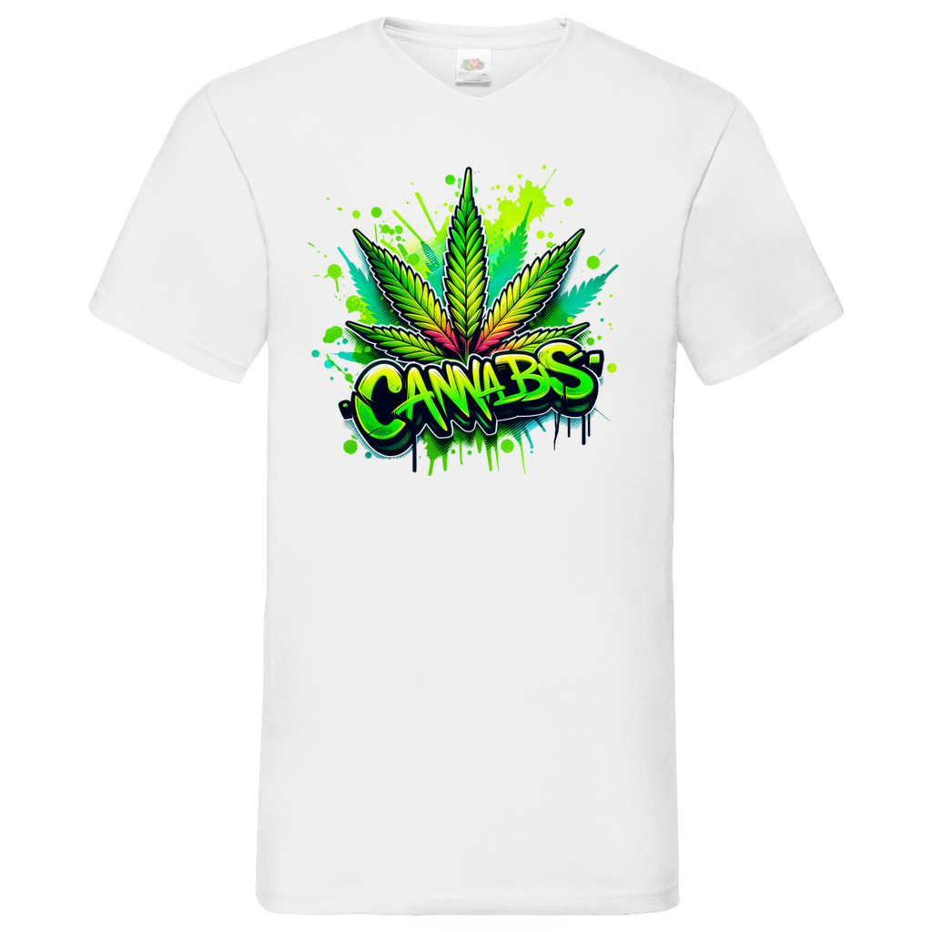Herren Basic V-Neck T-Shirt Canna-01