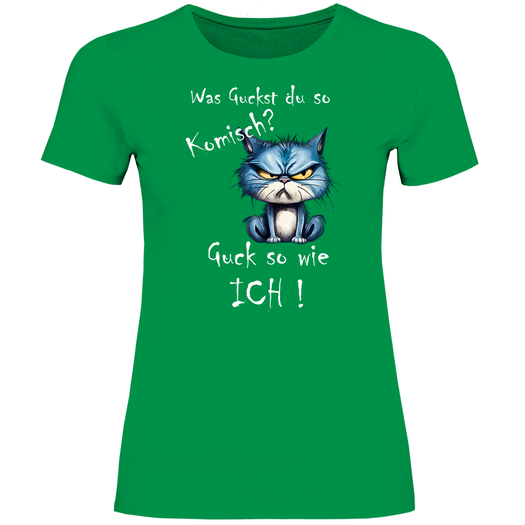 Damen T-Shirt was kuckst du so ?