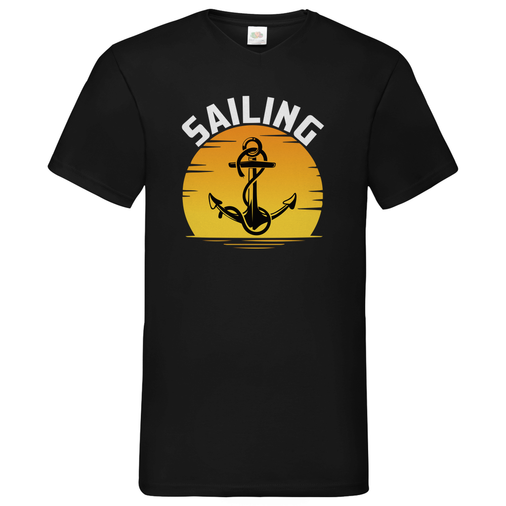 Herren Basic V-Neck T-Shirt Sailing-04