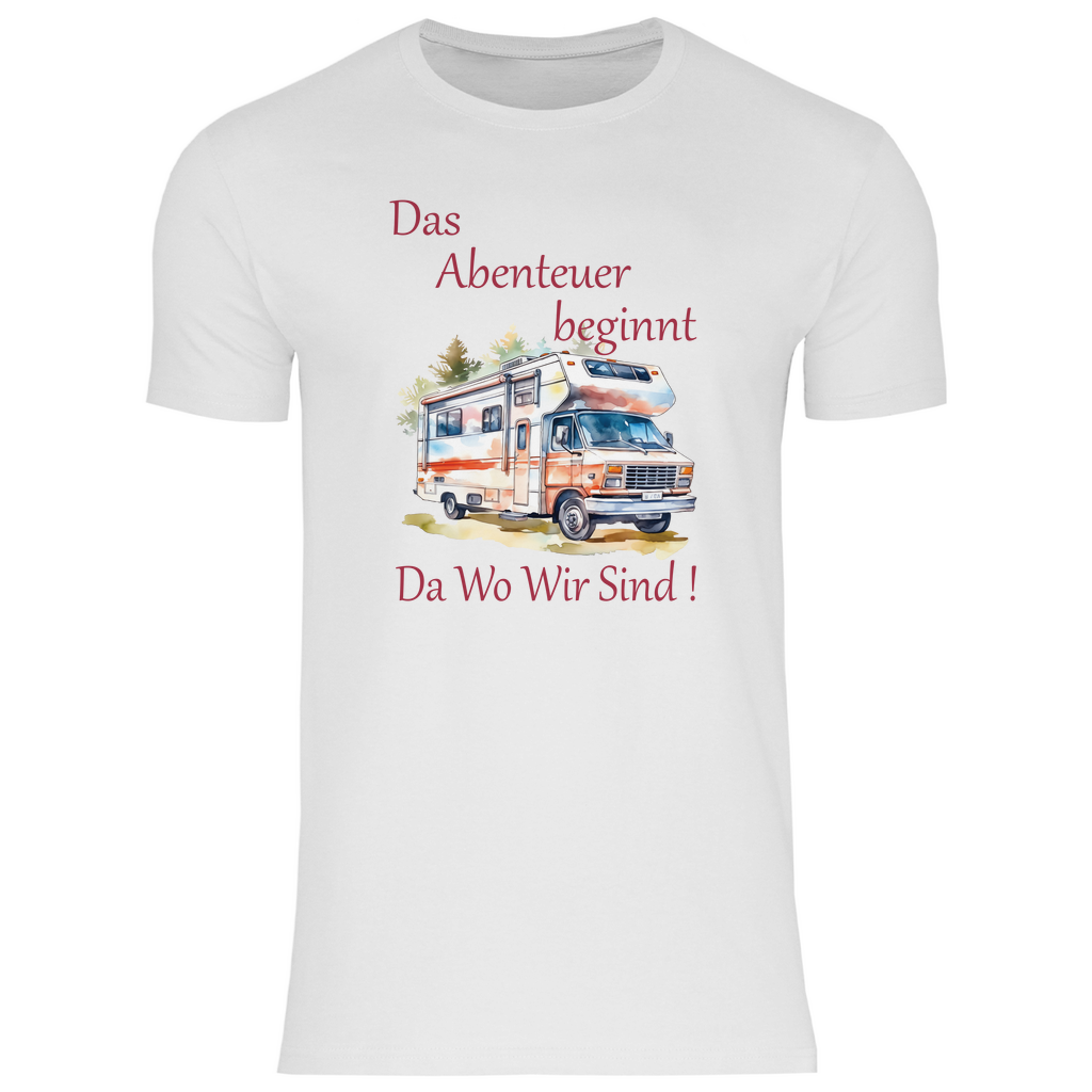 Herren T-Shirt Camping Das Abenteuer beginnt-01