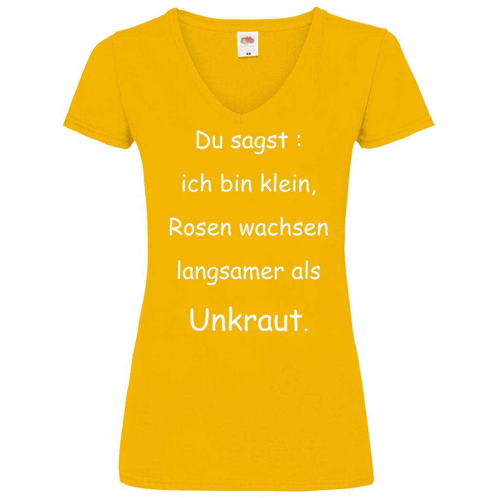 Damen Basic V-Neck T-Shirt spruch019