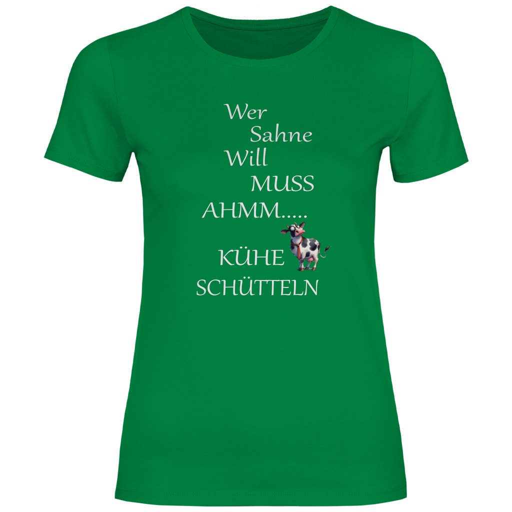 Damen T-Shirt wer sahne will-w