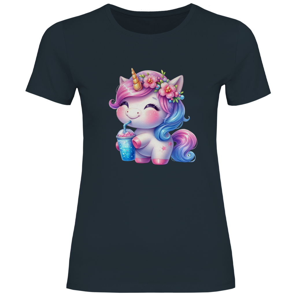 Damen T-Shirt kinder-einhorn-01