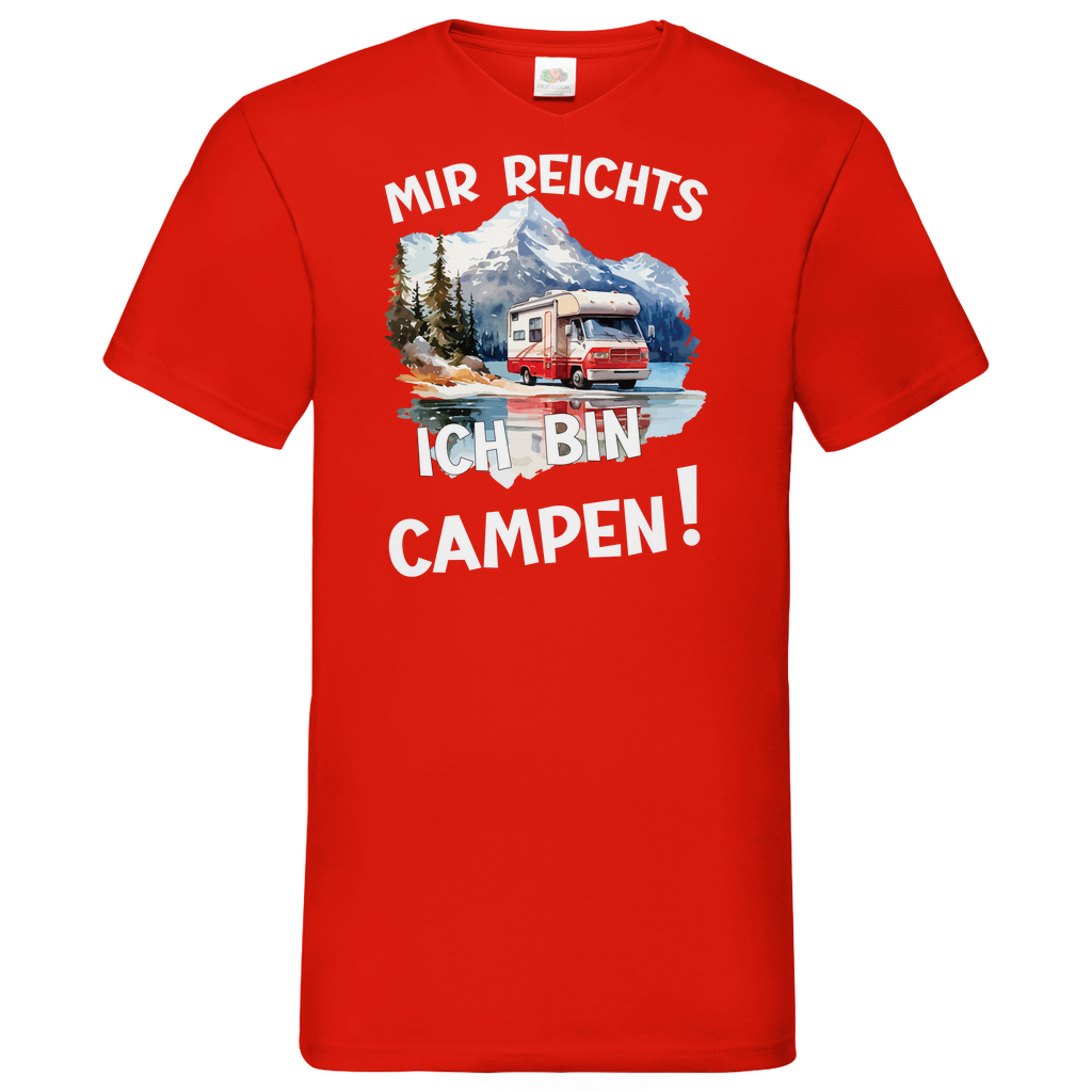 Herren Basic V-Neck T-Shirt camping-09
