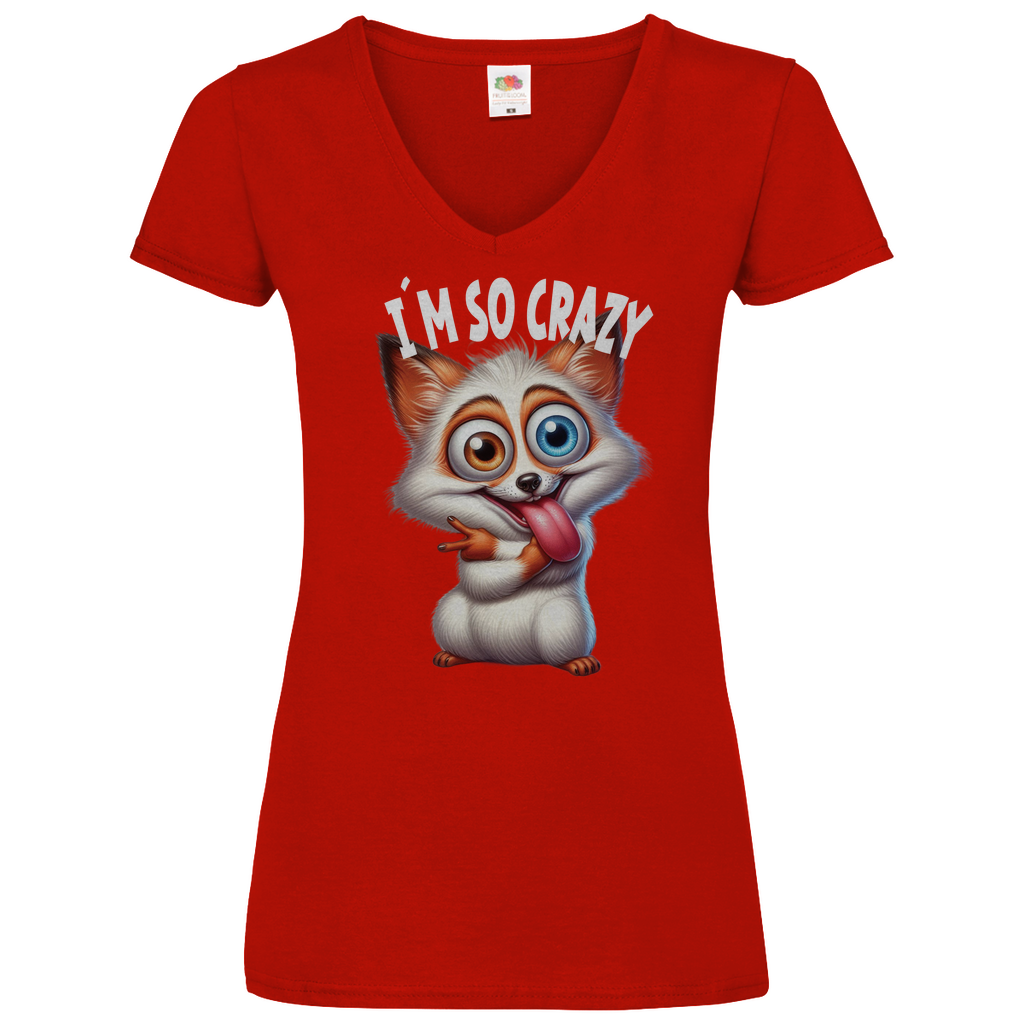 Damen Basic V-Neck T-Shirt spruch010