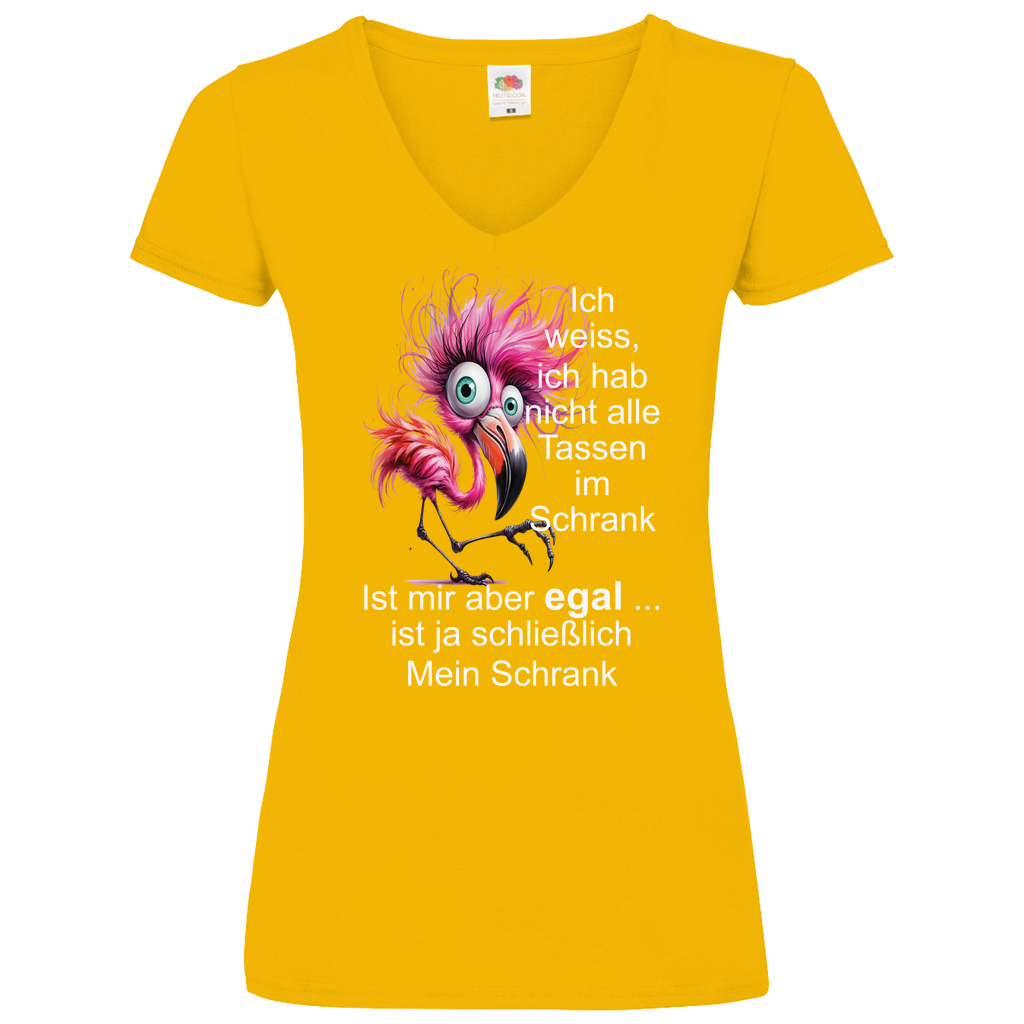 Damen Basic V-Neck T-Shirt Spruch0002