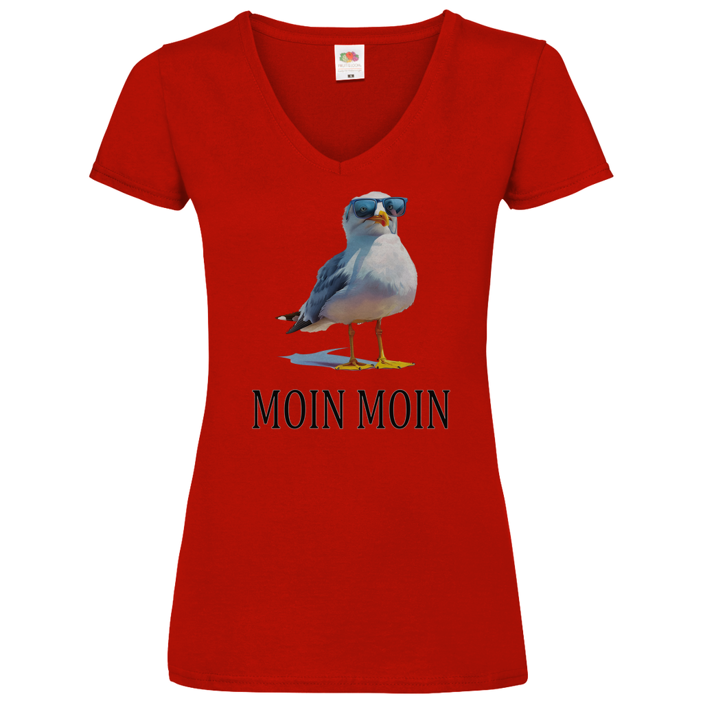Damen Basic V-Neck T-Shirt MOINMOIN-02