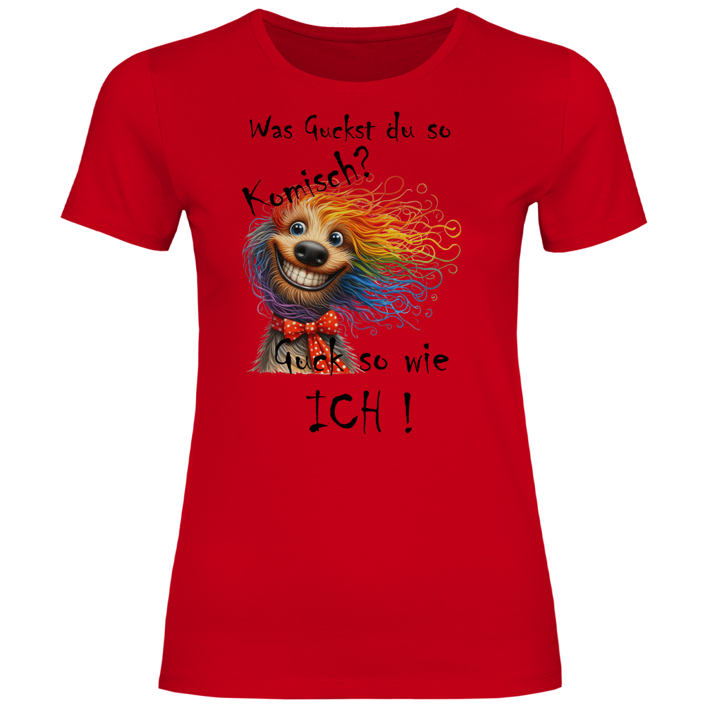 Damen T-Shirt was kuckst du ? 03S