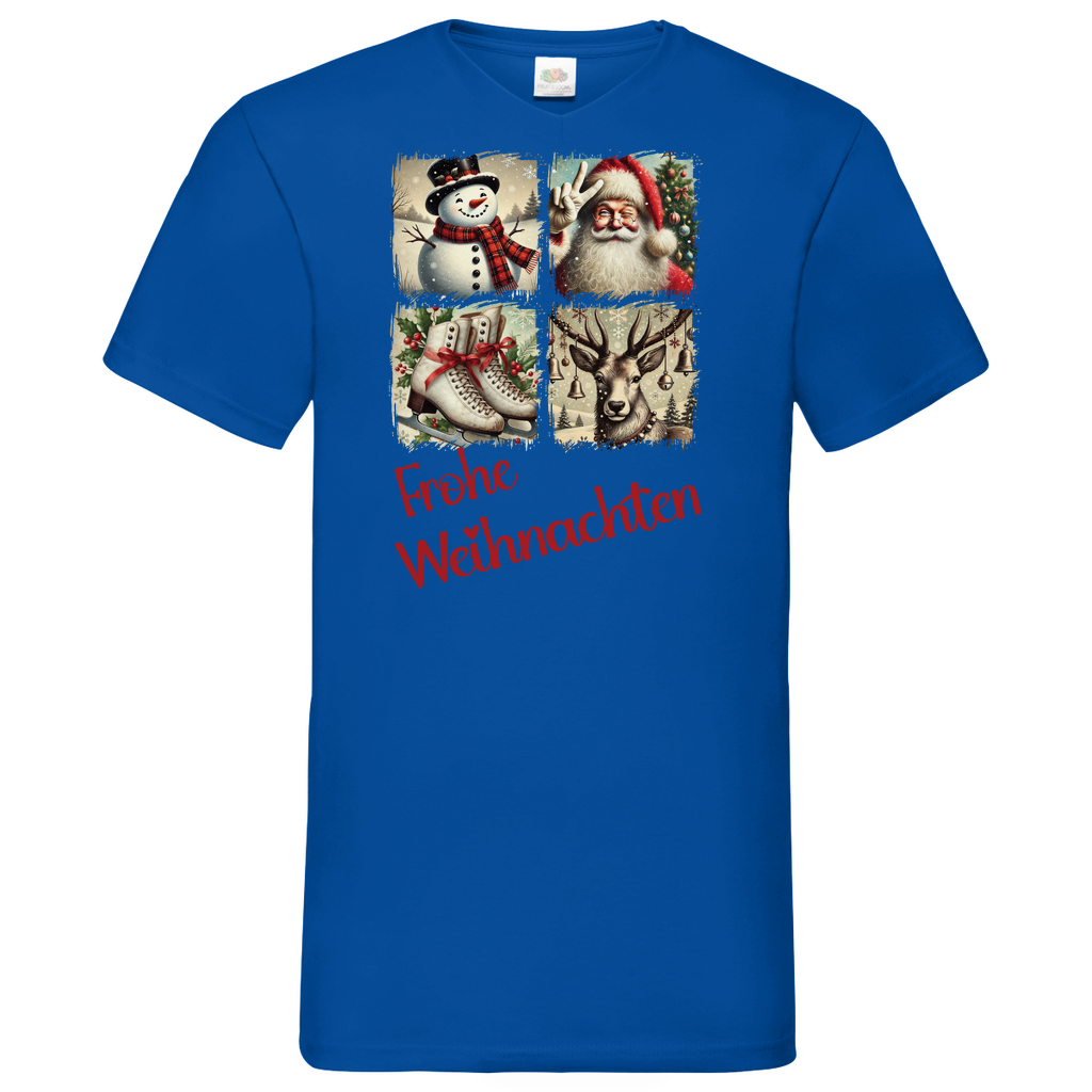 Herren Basic V-Neck T-Shirt weihnachten-10