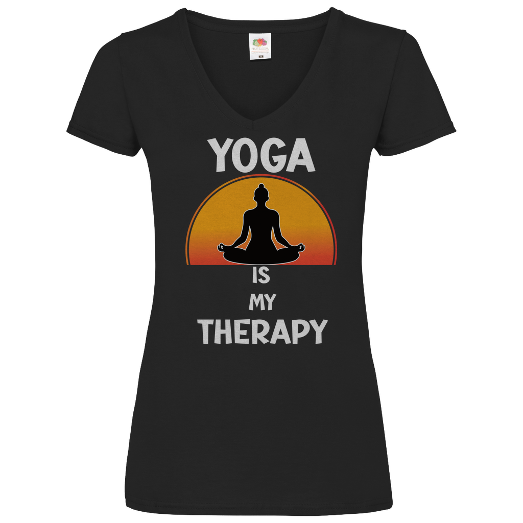 Damen Basic V-Neck T-Shirt YOGA-002