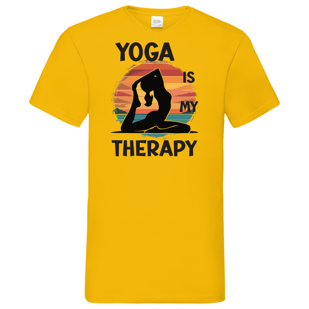 Herren Basic V-Neck T-Shirt Yoga-001