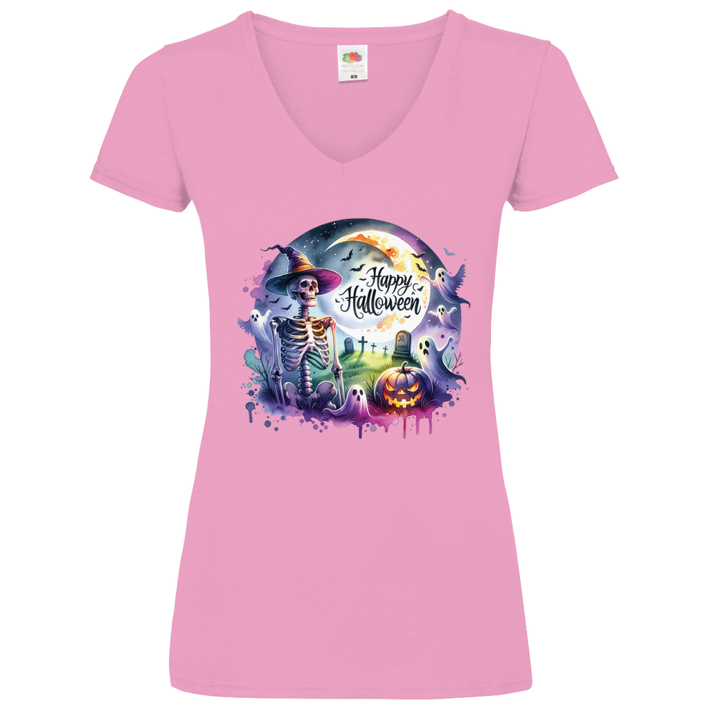 Damen Basic V-Neck T-Shirt spruch014