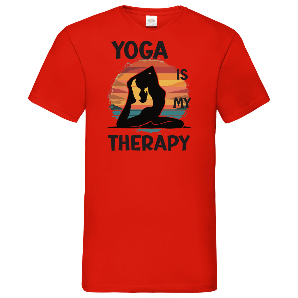Herren Basic V-Neck T-Shirt Yoga-001