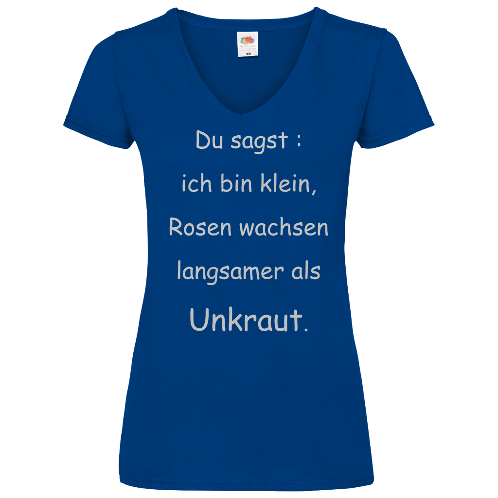 Damen Basic V-Neck T-Shirt spruch019