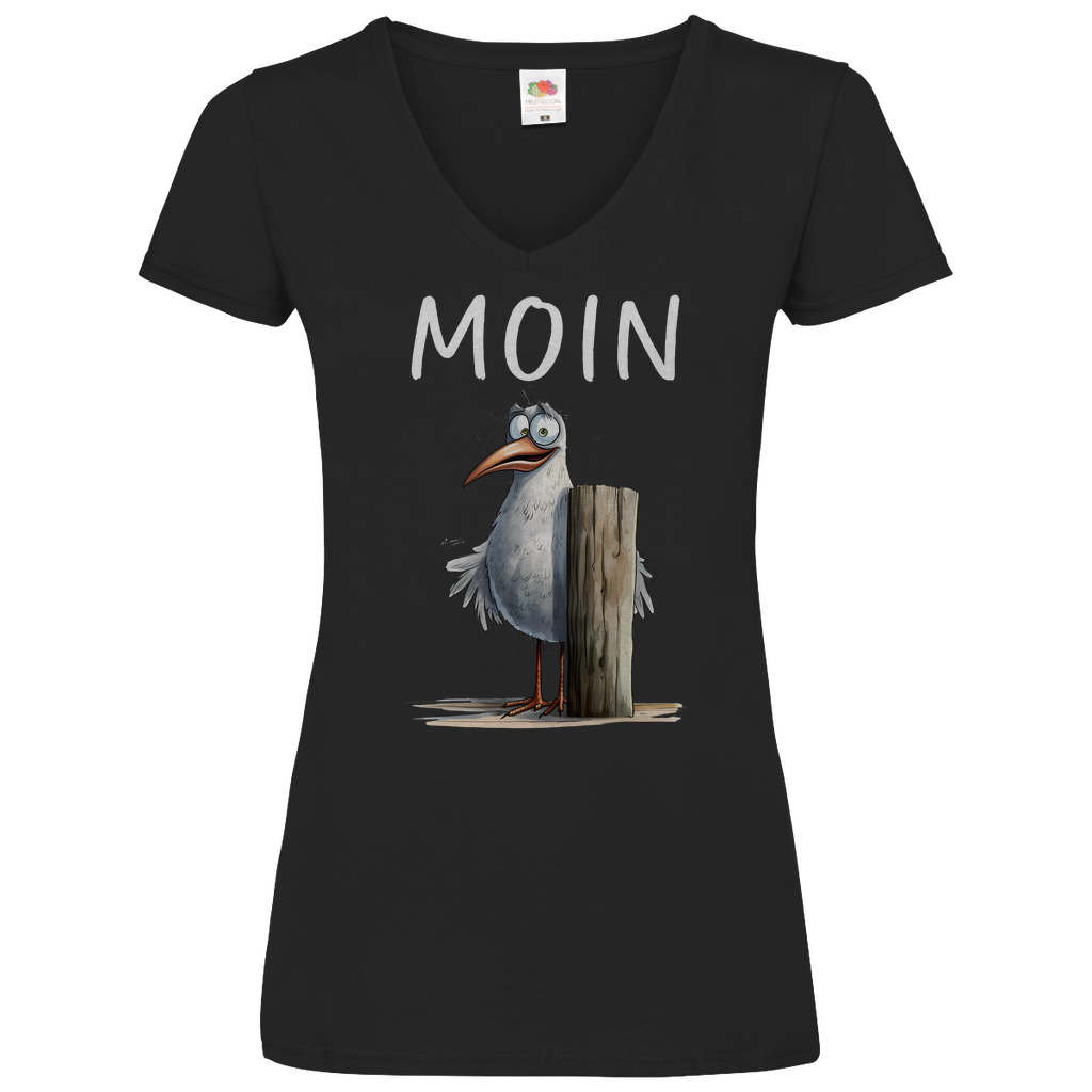 Damen Basic V-Neck T-Shirt MOINMOIN-05