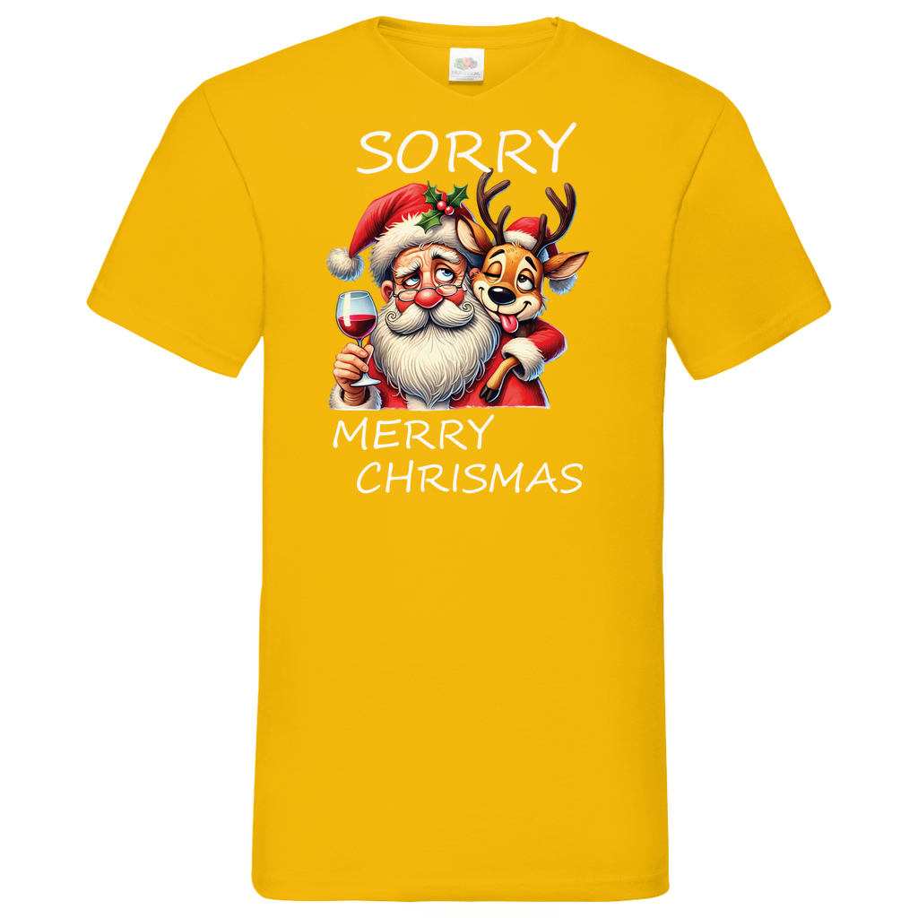 Herren Basic V-Neck T-Shirt weihnachten-13
