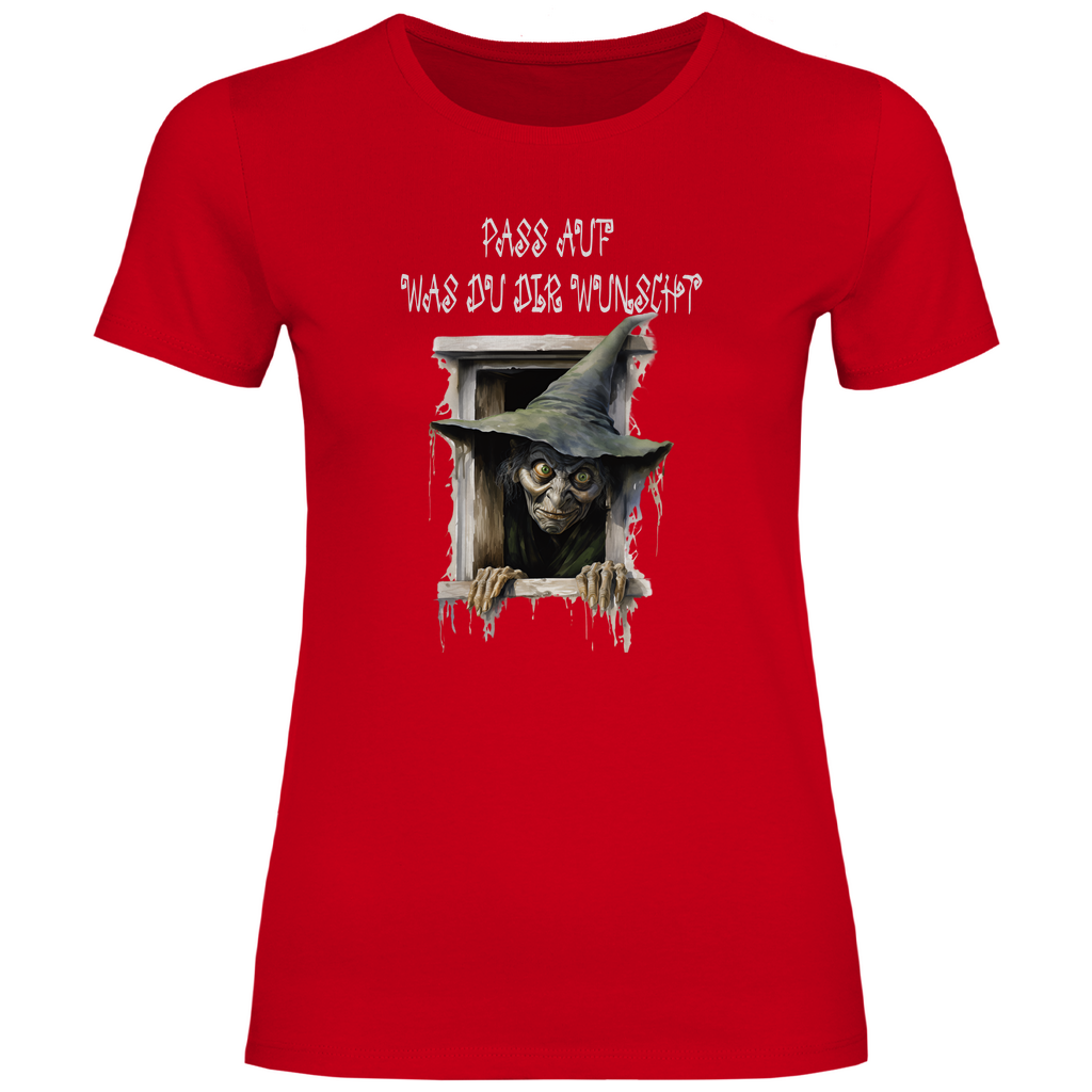 Damen T-Shirt pass auf was du dir wünscht-01