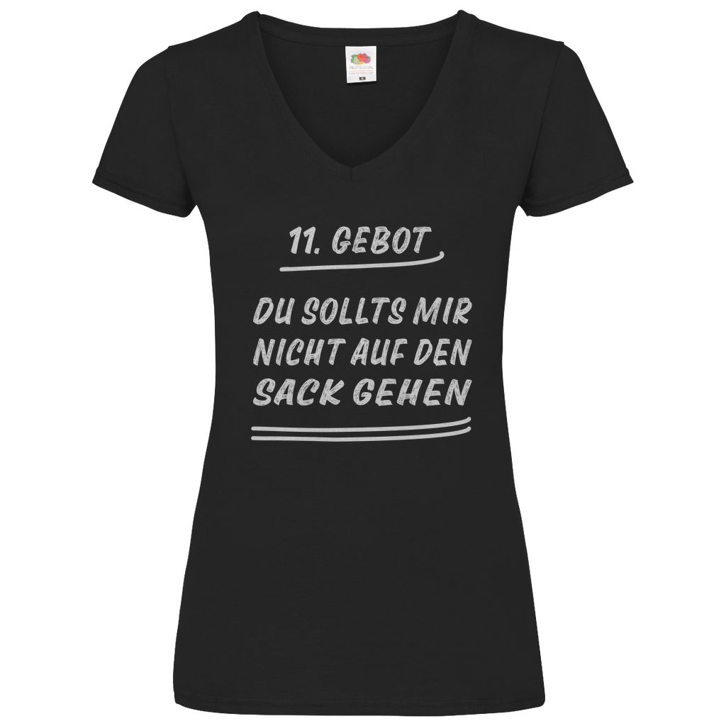 Damen Basic V-Neck T-Shirt spruch022