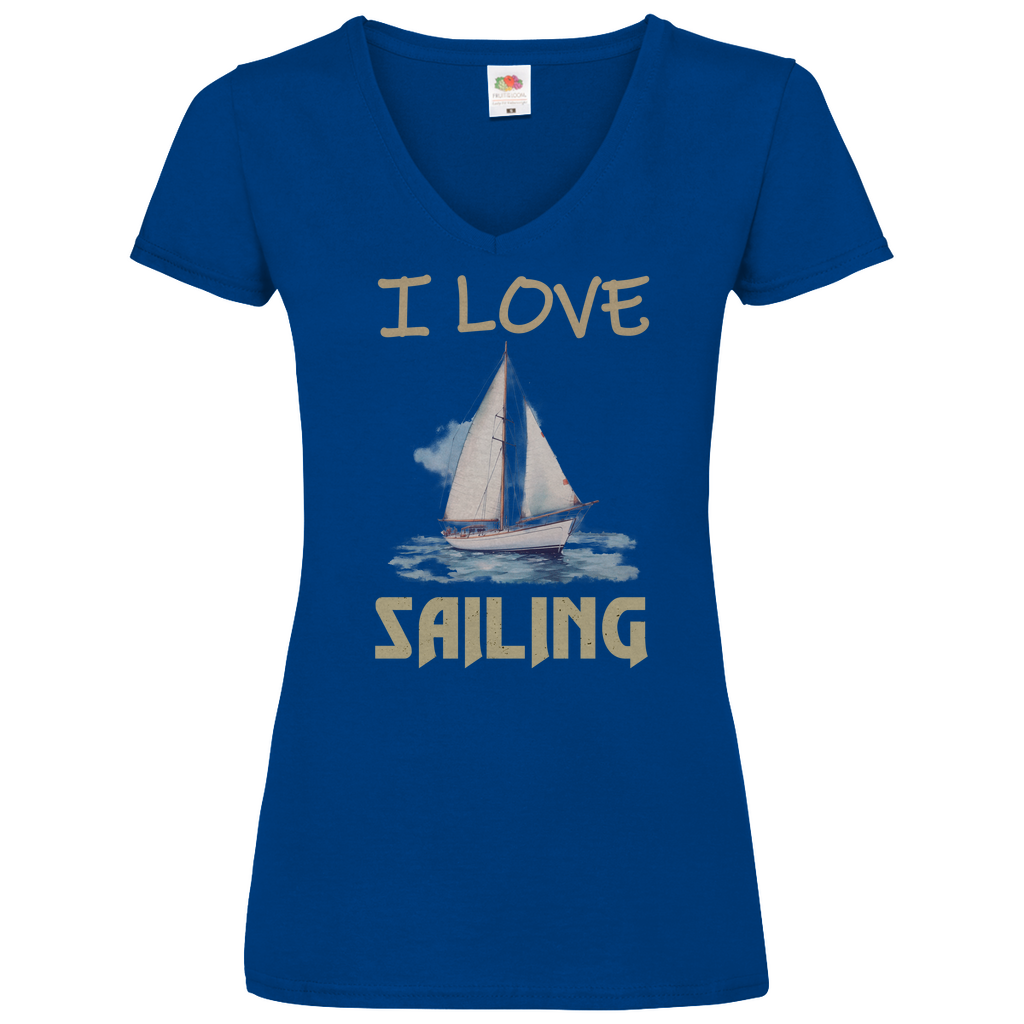 Damen Basic V-Neck T-Shirt Sailing-02