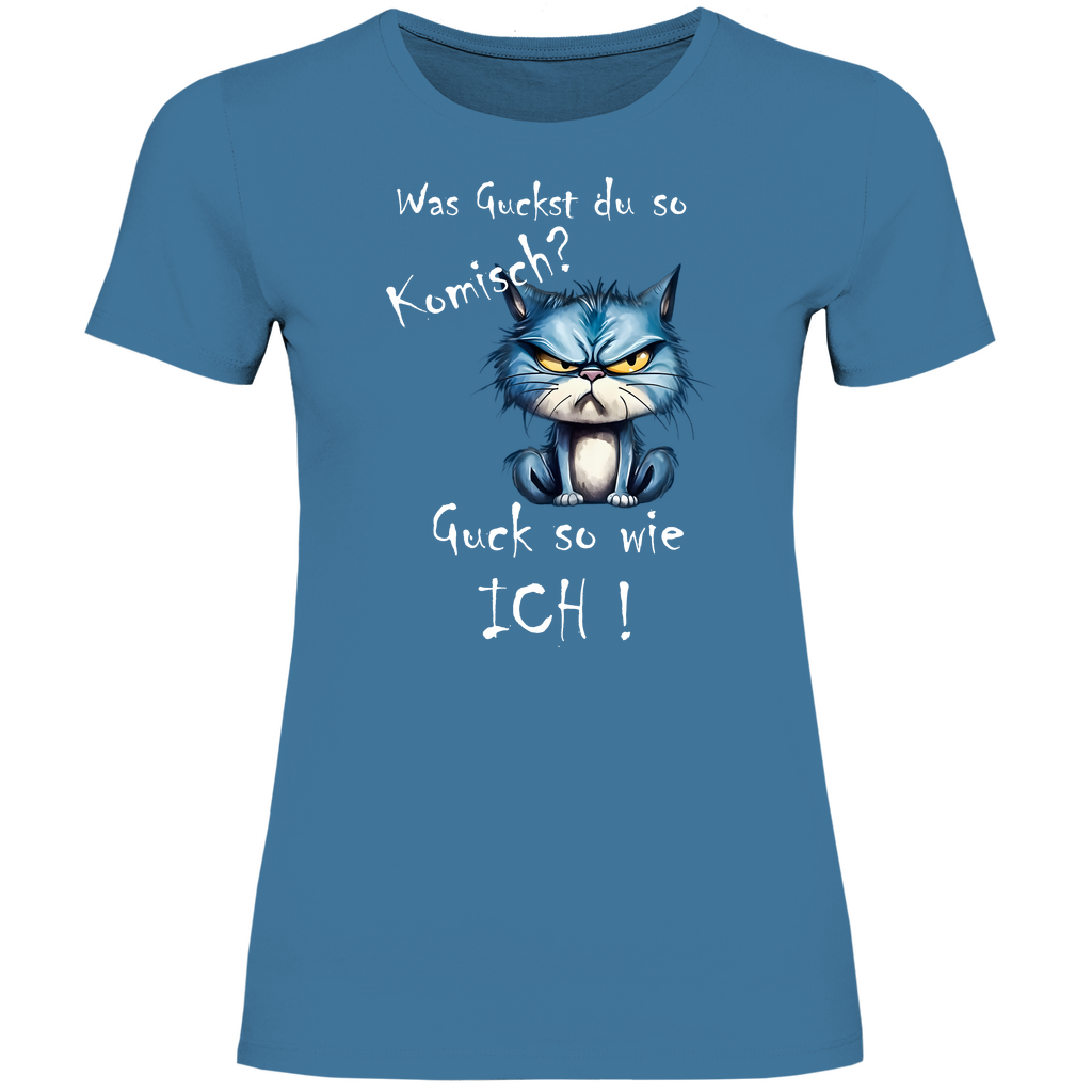 Damen T-Shirt was kuckst du so ?