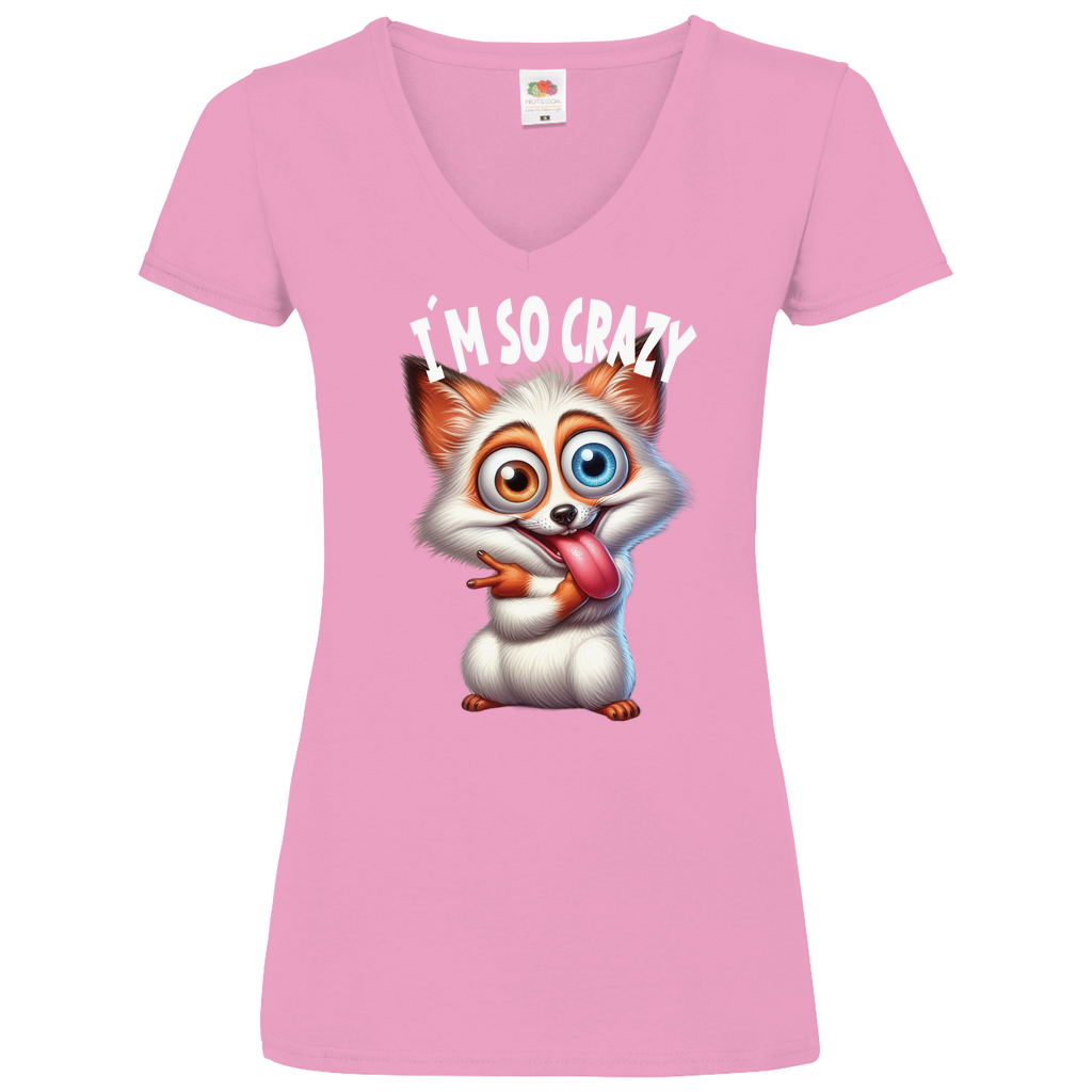 Damen Basic V-Neck T-Shirt spruch010