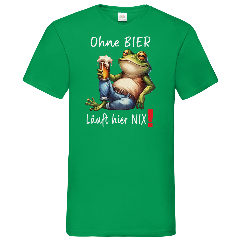 Herren Basic V-Neck T-Shirt Ohne Bier-01