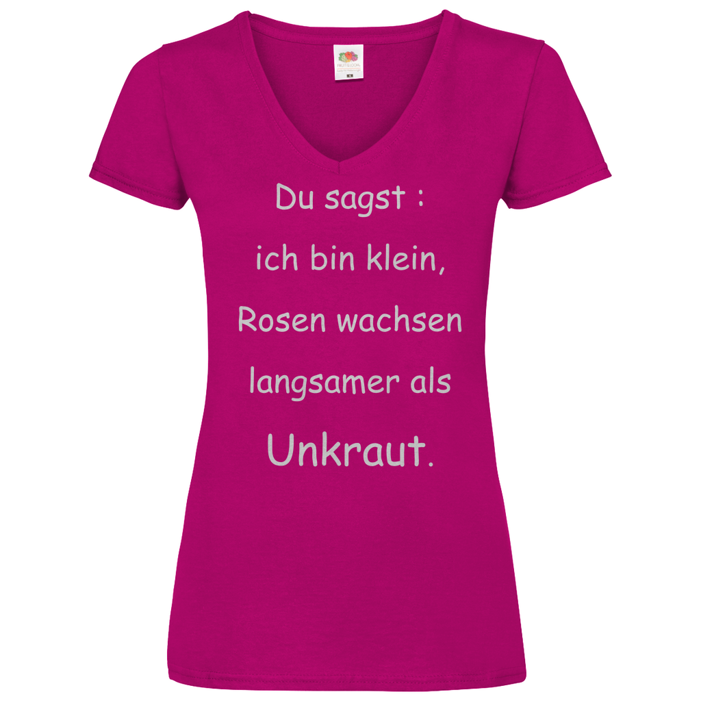 Damen Basic V-Neck T-Shirt spruch019
