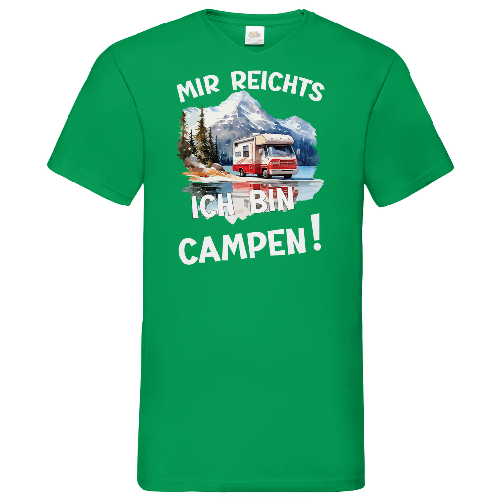 Herren Basic V-Neck T-Shirt camping-09