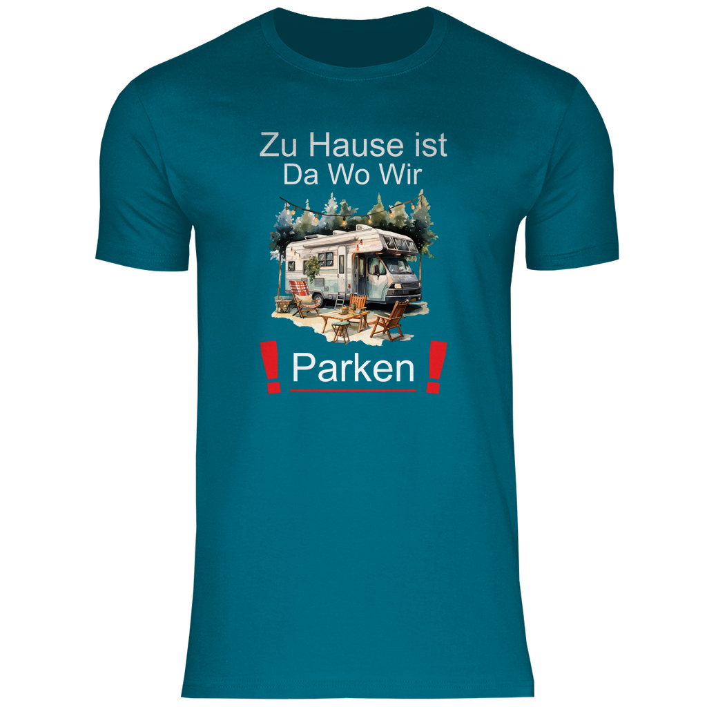 Herren T-Shirt zu hause ist da wo wir parken-02 Camping