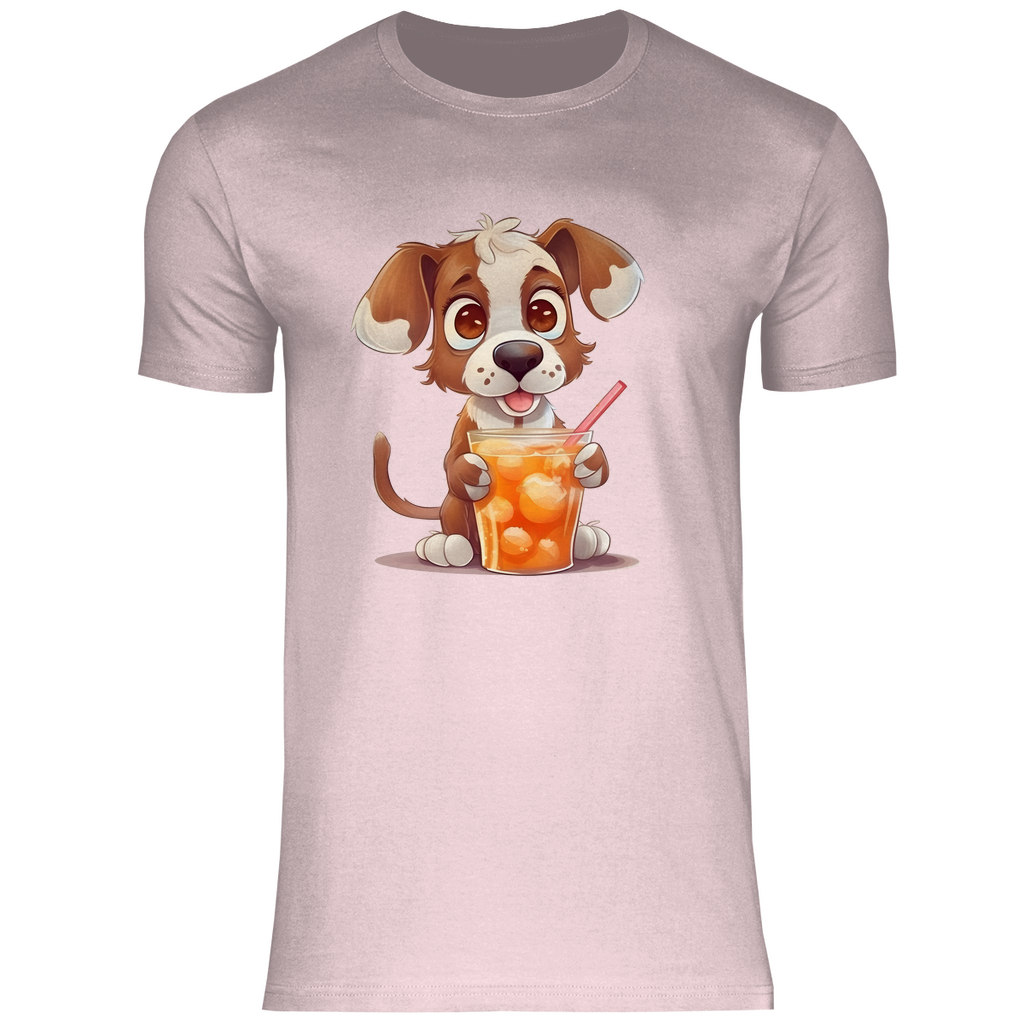 Herren T-Shirt Hund mit drink
