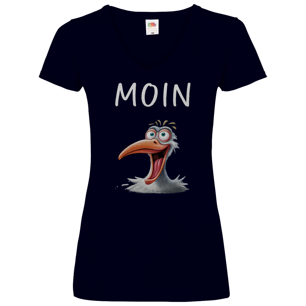 Damen Basic V-Neck T-Shirt MOINMOIN-06