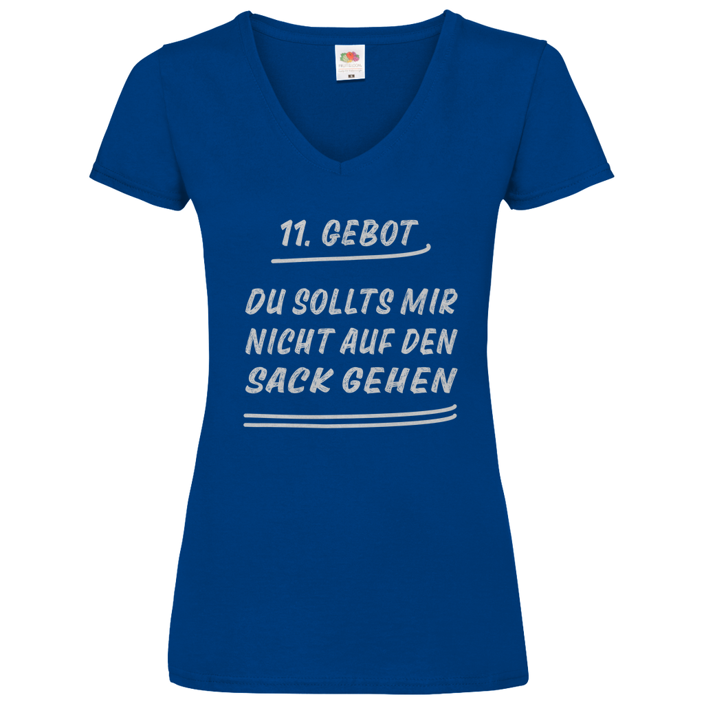 Damen Basic V-Neck T-Shirt spruch022