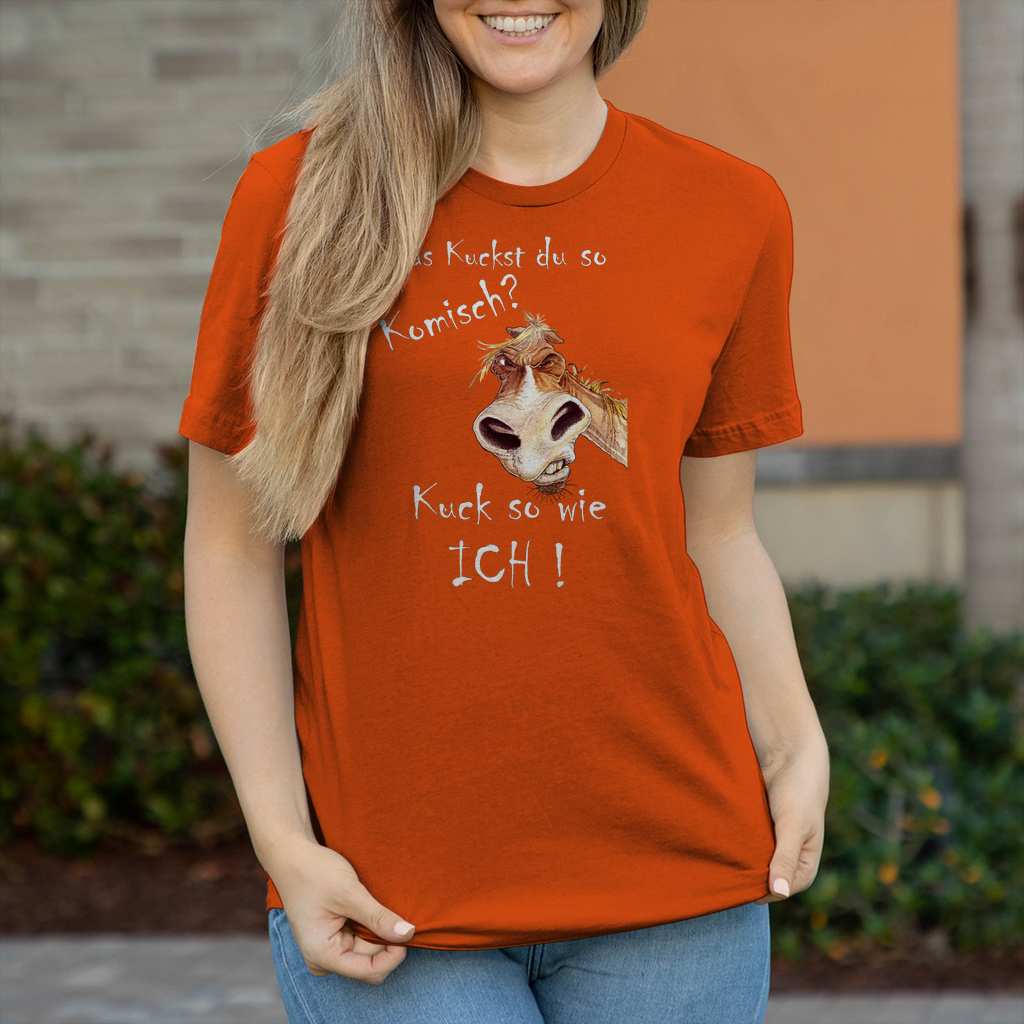 Damen T-Shirt was kuckst du ?