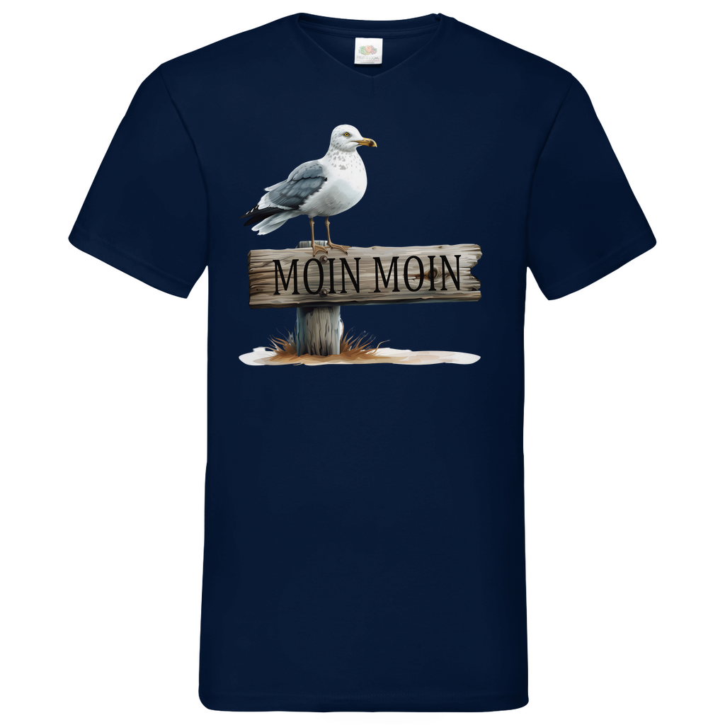 Herren Basic V-Neck T-Shirt MOINMOIN-04