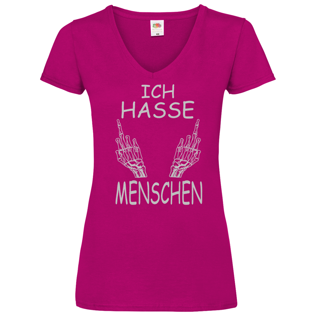 Damen Basic V-Neck T-Shirt spruch030