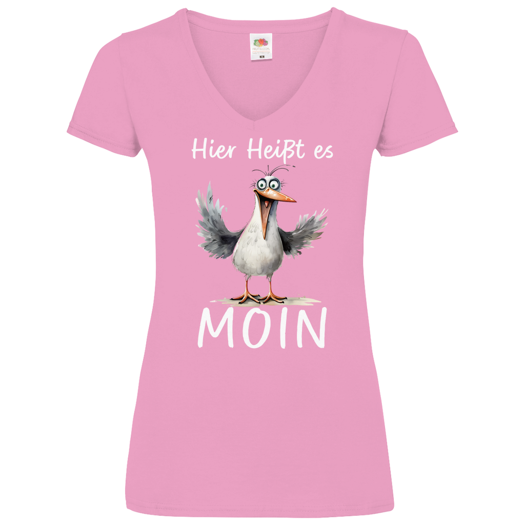 Damen Basic V-Neck T-Shirt MOINMOIN-07