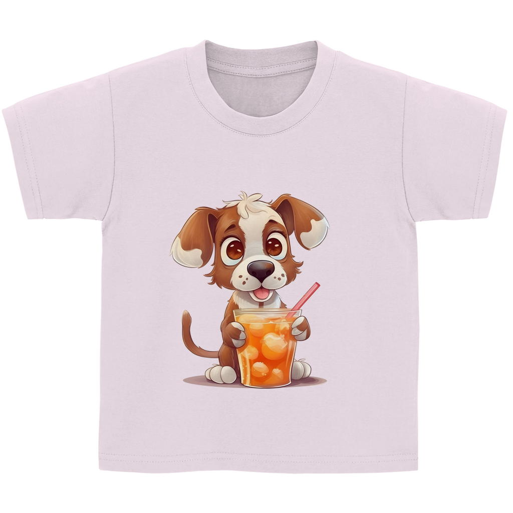 Kinder Basic T-Shirt Hund mit drink