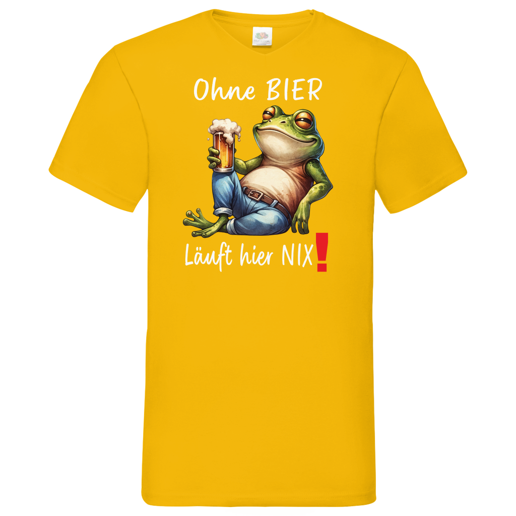 Herren Basic V-Neck T-Shirt Ohne Bier-01