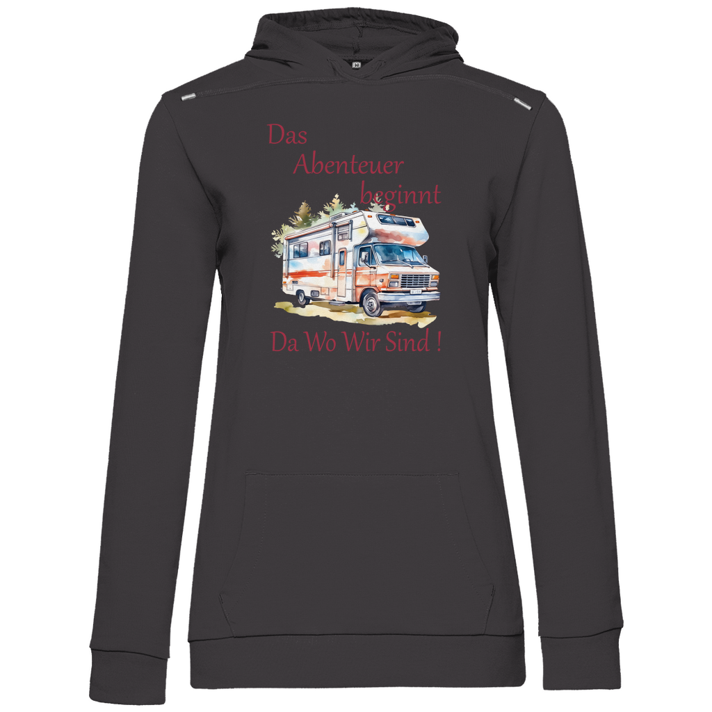 Damen Promo Hoodie Camping Das Abenteuer beginnt-01