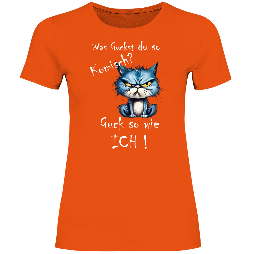 Damen T-Shirt was kuckst du so ?