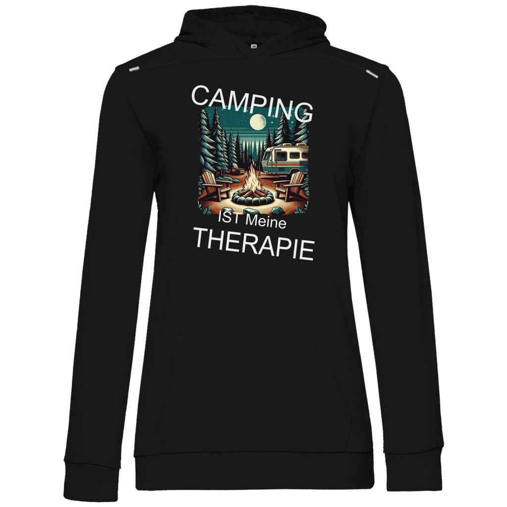 Damen Promo Hoodie Camping-Therapie-01