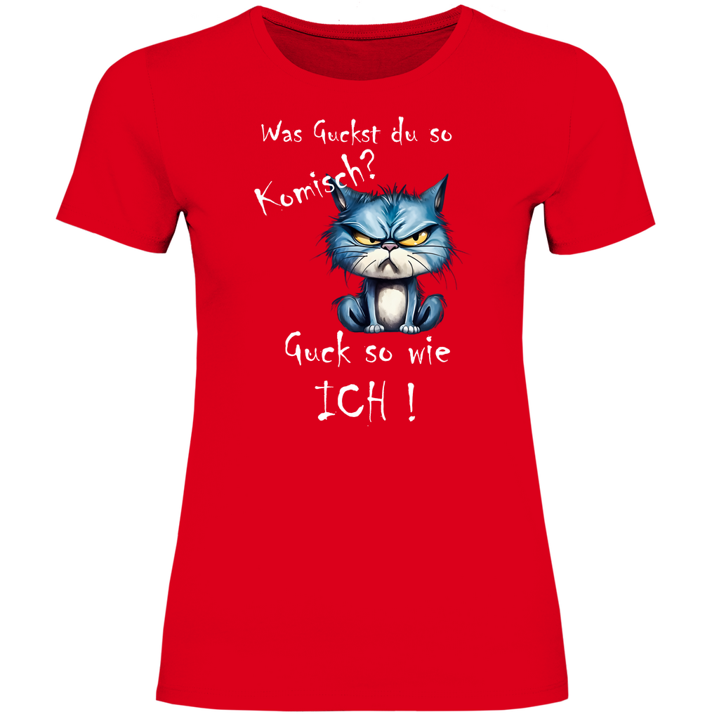 Damen T-Shirt was kuckst du so ?