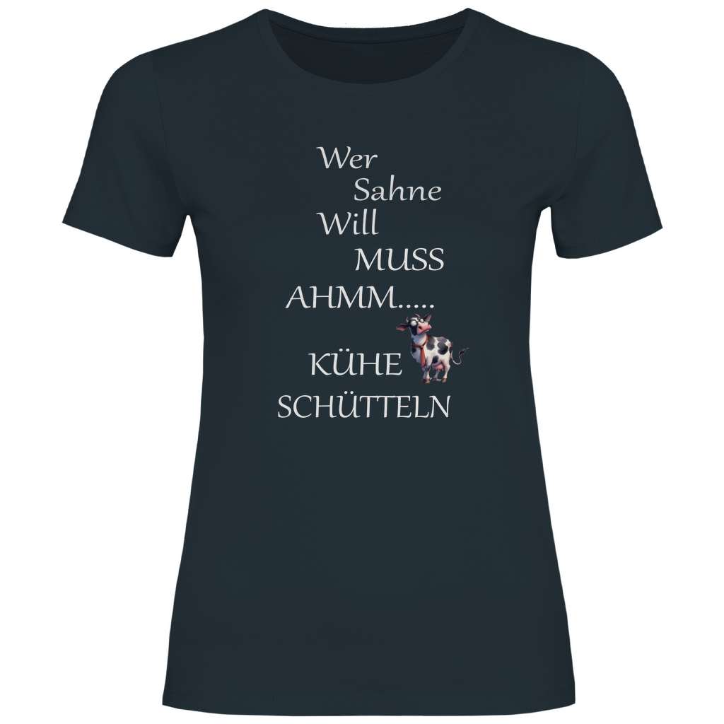 Damen T-Shirt wer sahne will-w