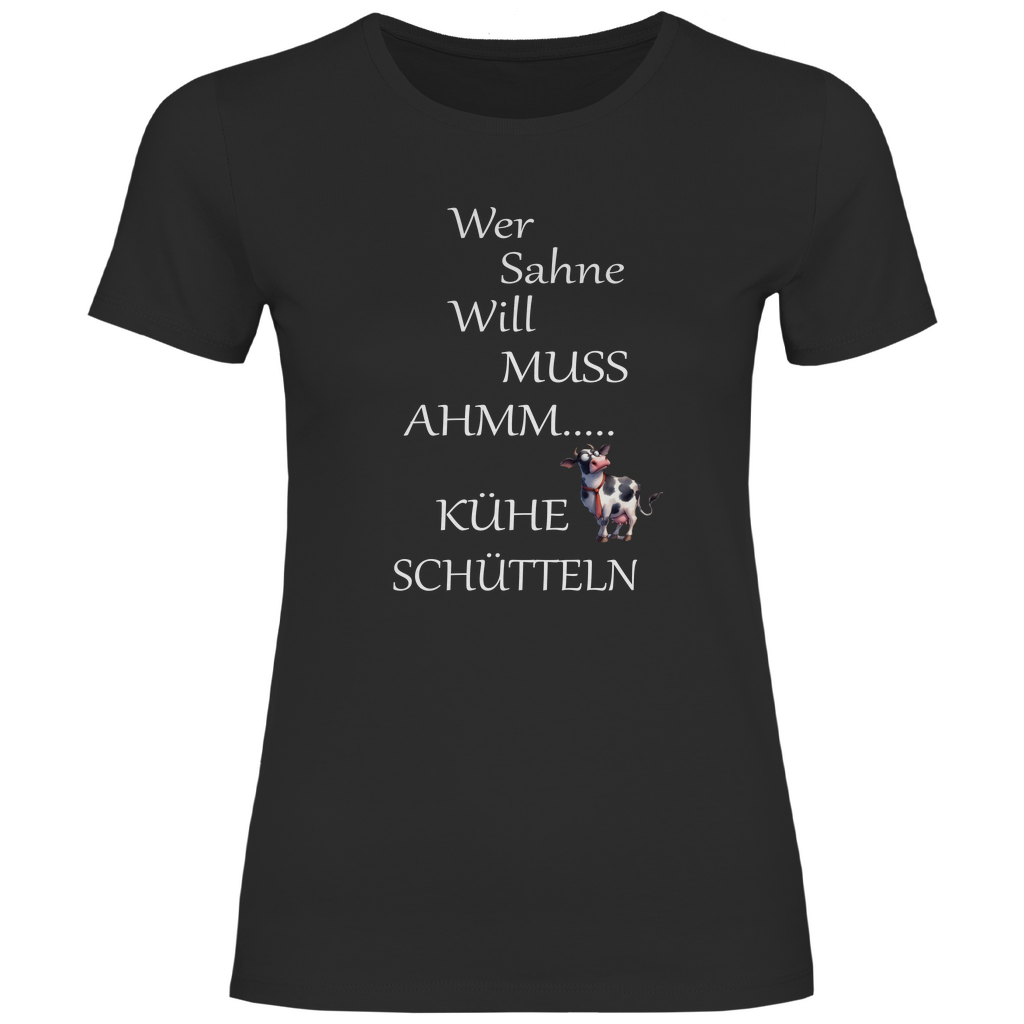 Damen T-Shirt wer sahne will-w