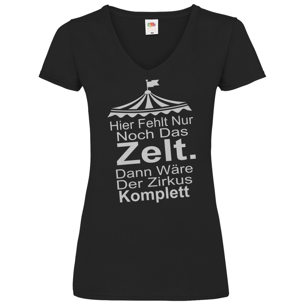 Damen Basic V-Neck T-Shirt hier fehlt nur noch-w