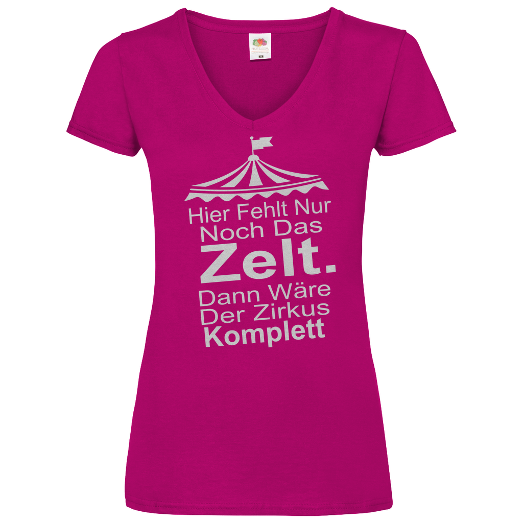 Damen Basic V-Neck T-Shirt hier fehlt nur noch-w